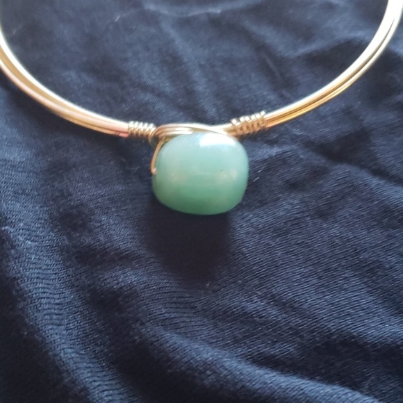 **Host Pick** Handmade serpentine and bronze bangle - Picture 3 of 4